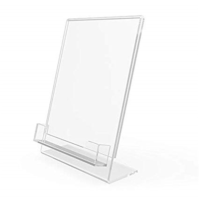 5&quot; X 7&quot; suporte inclinado acrílico do sinal da inserção do plexiglás do Lucite com bolso de cartão