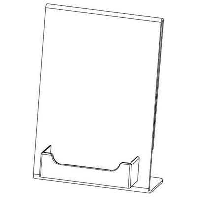 5&quot; X 7&quot; suporte inclinado acrílico do sinal da inserção do plexiglás do Lucite com bolso de cartão