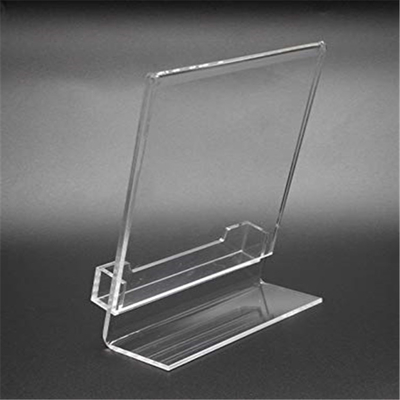 5&quot; X 7&quot; suporte inclinado acrílico do sinal da inserção do plexiglás do Lucite com bolso de cartão