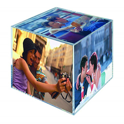Os quadros acrílicos plásticos da foto, Desktop 6 do Lucite tomaram partido cubos acrílicos da foto