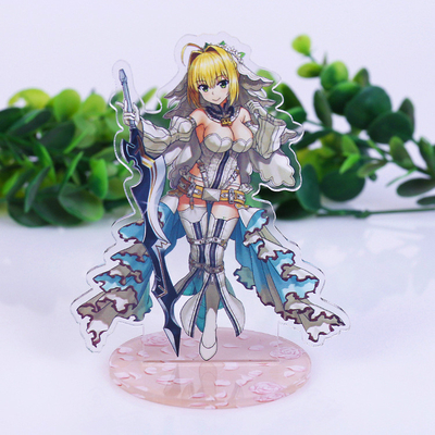 Figura acrílica feita sob encomenda Keychain acrílico impresso do Anime da pessoa de pé da vitrina da bancada