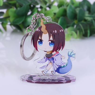 Figura acrílica feita sob encomenda Keychain acrílico impresso do Anime da pessoa de pé da vitrina da bancada
