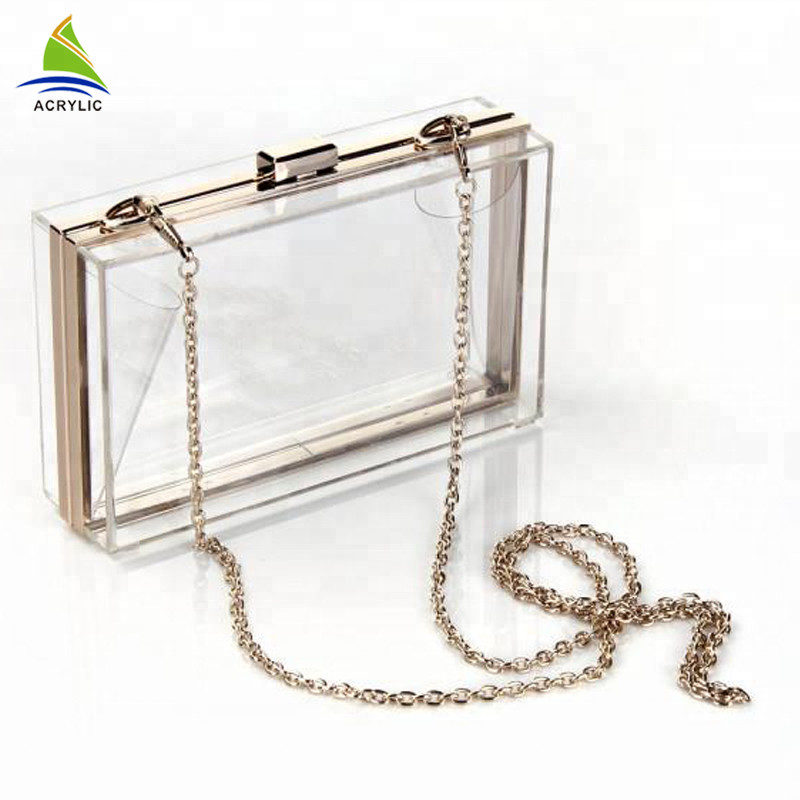 Certificação acrílica feita sob encomenda clara na moda profissional do CE do saco de embreagem 18×4.5×11 Cm